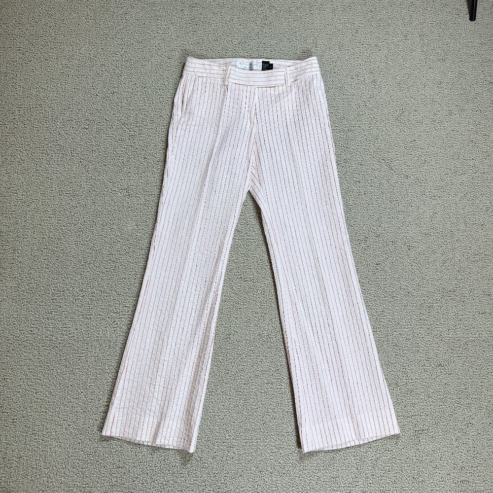 Charles Nolan NY Red Stripe Straight Pants